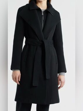 New! Mackage Norita Designer 2-in-1 Double-Face Wool Coat w Removable Bib